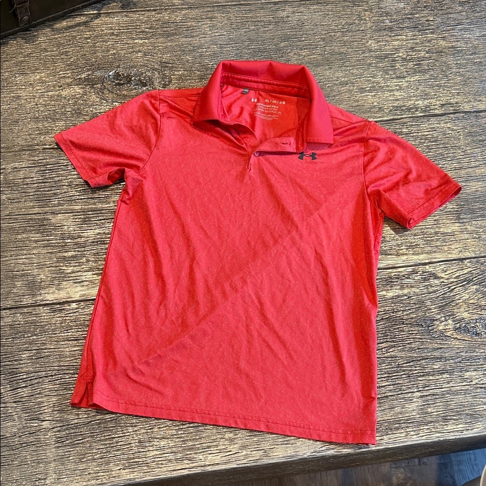 Under Armour Youth Bright Red Polo size boys large